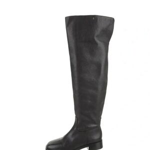 Larroude Sleek Black Over the Knee Boots